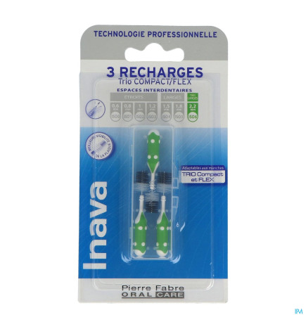 Inava – Flex 1/2/3, recharges brossettes, vert, x3