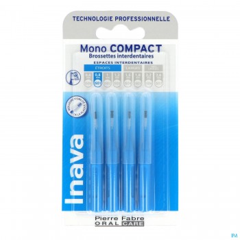 Inava – Brossettes interdentaires mono compact bleu, 4 brossettes