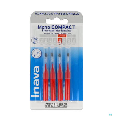 Inava – Mono Compact Brossettes Interdentaires ISO4 1,5 mm, 4 unités
