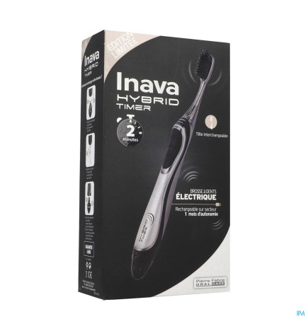 Inava – Hybrid Timer, brosse à dents électrique, black