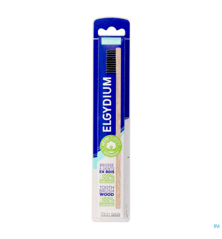 Elgydium – brosse à dents en bois, medium