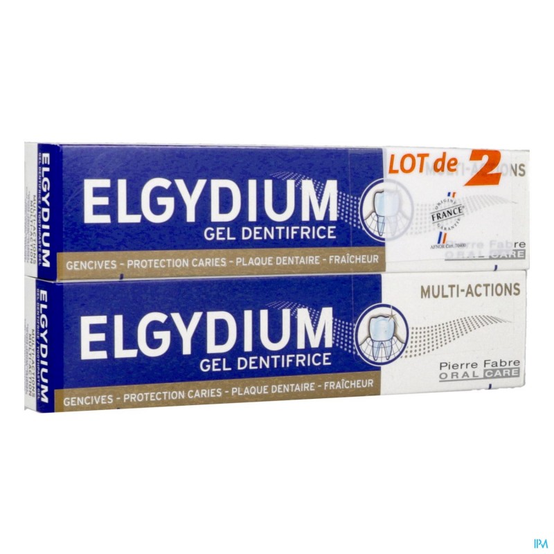Elgydium – Gel dentifrice Multi-actions, 75 ml, x2
