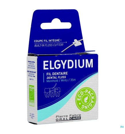 Elgydium – fil dentaire ciré mentholé, 35 m