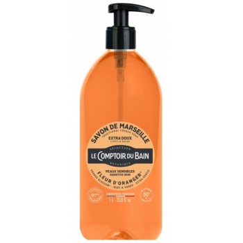 Le Comptoir du Bain – Savon Traditionnel de Marseille Fleur d’Oranger, 1 L