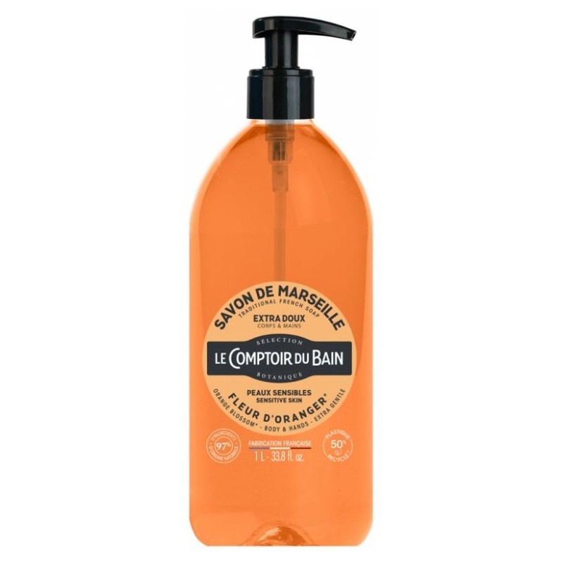 Le Comptoir Du Bain Savon Traditionnel De Marseille Fleur D'oranger 1l