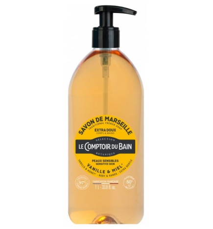 Le Comptoir du Bain – Savon de Marseille Vanille-Miel, 1 L