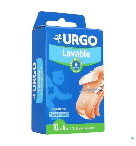 Urgo – Lavable pansement bande à découper, x 10