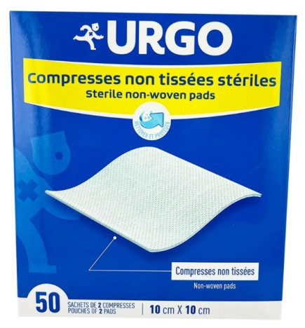 Urgo Compresse Sterile Non Tissee 10cm X 10cm Sachet 2 50