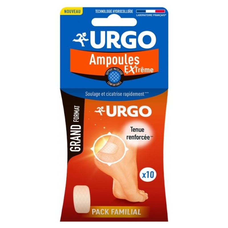 Urgo Ampoules Extreme Pansement Hydrocolloide Grand Format X10