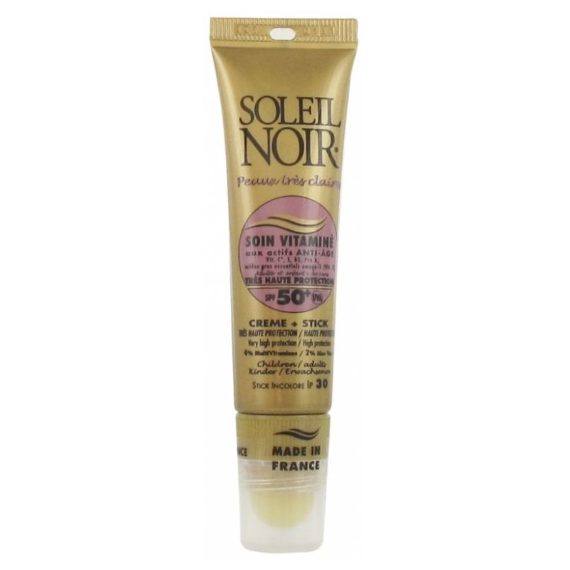 Soleil Noir Combi Ip 50+ Stick Et Creme Haute Protection Enfant 20ml + 2ml