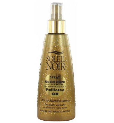 Soleil Noir Huile Seche Vitaminee Pailletee Or Spray 150ml