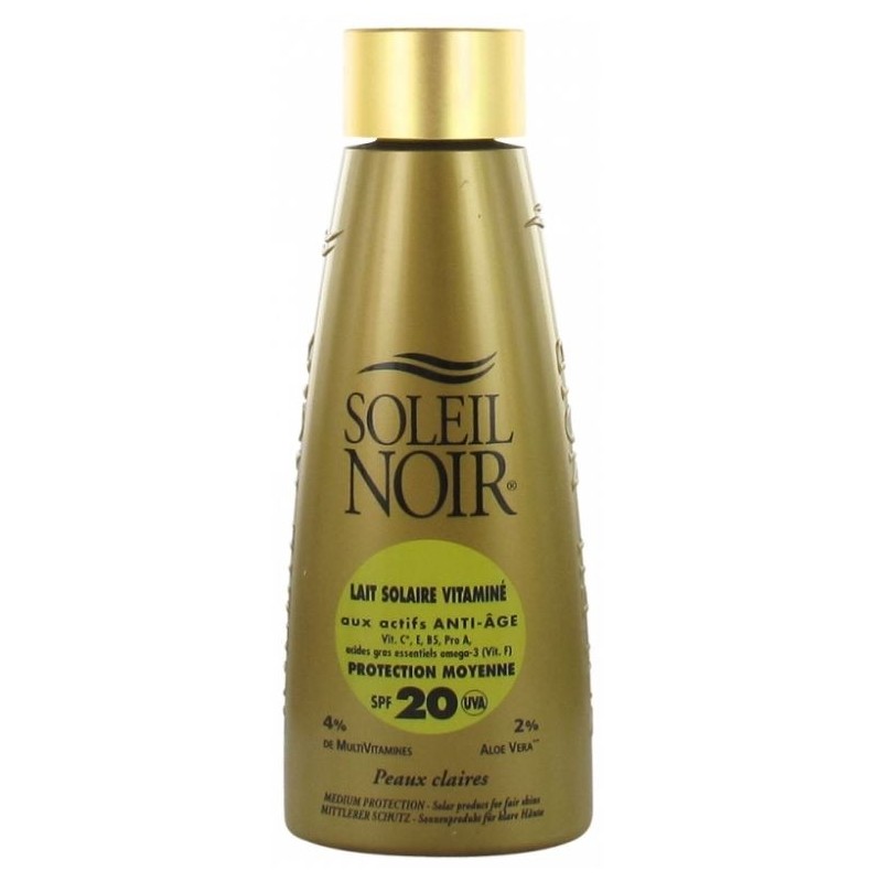 Soleil Noir Lait Solaire Vitamine Ip 20 Protection Moyenne 150ml