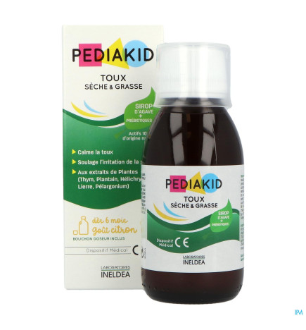 Pediakid – Toux Sèche & Grasse Solution Buvable, 125 ml