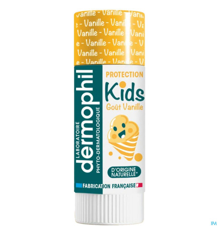 Dermophil – Stick lèvres kids Vanille Indien, 4 g