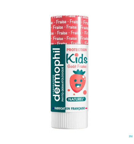 Dermophil – Stick lèvres kids Fraise Indien, 4 g