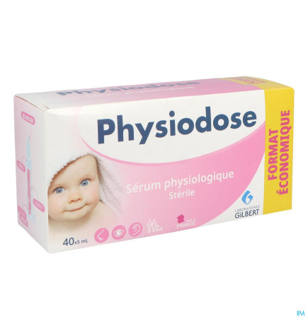PHYSIODOSE – Sérum physiologique, 40 unidoses de 5 ml