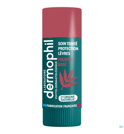 Dermophil – Stick lèvres soin teinté pourpre rosé Indien, 4 g