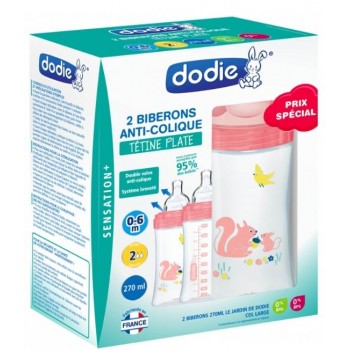 Dodie Sensation+ Biberon Anticolique Jardin 0/6mois 270ml X2