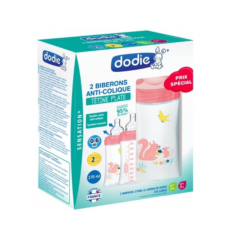 Dodie Sensation+ Biberon Anticolique Jardin 0/6mois 270ml X2