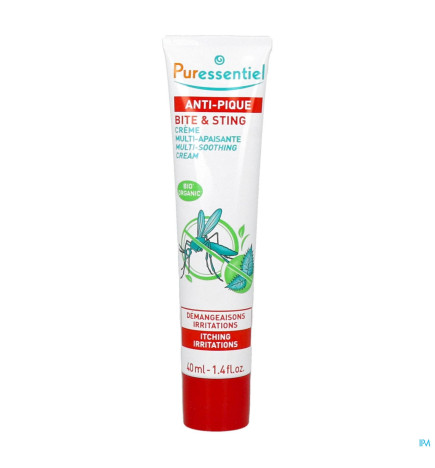 Puressentiel – Crème Multi-Apaisante Anti-Pique aux Huiles Essentielles et HV Bio, 40 ml