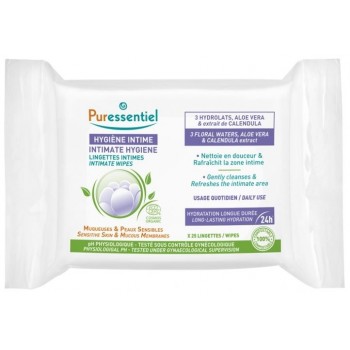 Puressentiel Lingettes Intimes Quotidiennes Certifiees Bio X25