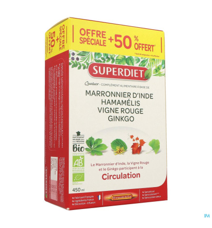 Super Diet – Quatuor circulation bio, 20 ampoules