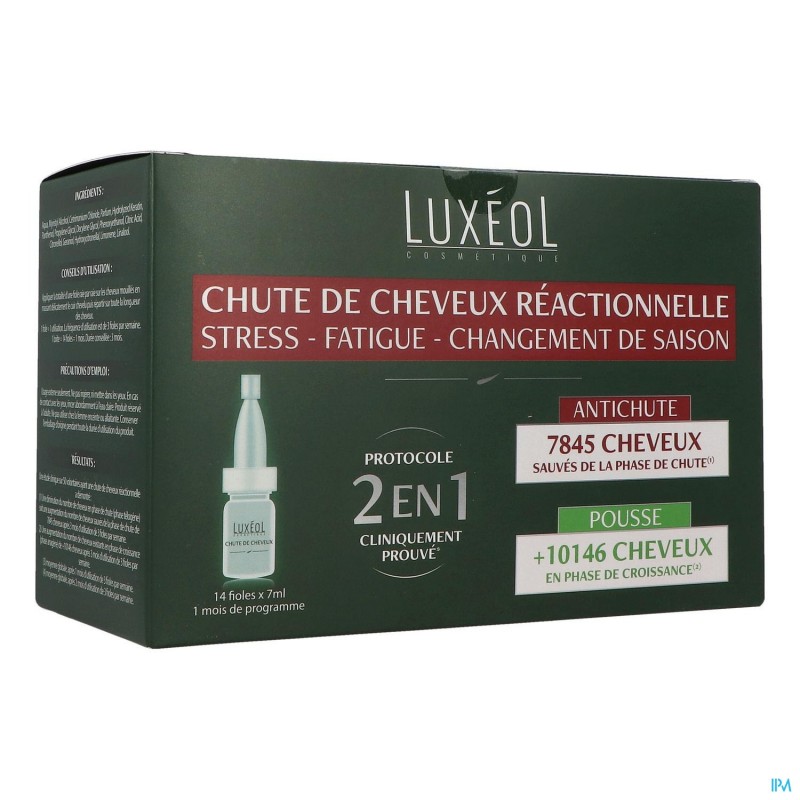 Luxeol Chute De Cheveux Reactionnelle 2en1 Ampoules