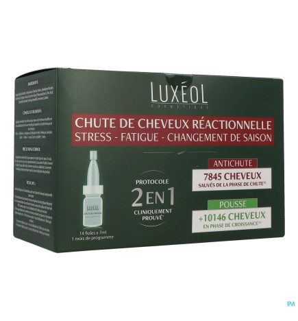 Luxéol – Chute De Cheveux Reactionnelle 2en1 Ampoules