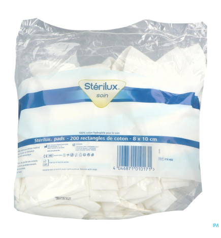 Hartmann – Sterilux Pads Coton Rectangle 8Cm X 10Cm 200