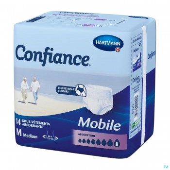 Hartmann – Confiance Mobile Absorption 8 Slip Absorbant M, 14 unités