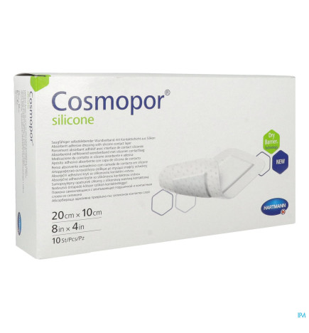 Hartmann – Cosmopor Silicone Pansement Hydrocellulaire Mince Autoadherent Silicone Sterile 20Cm X 10Cm 10
