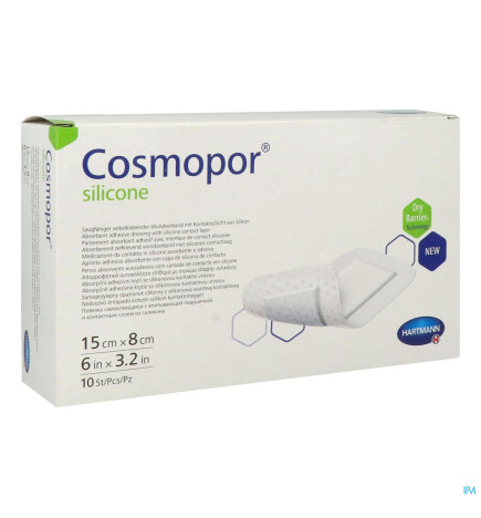 Hartmann – Cosmopor Silicone Pansement Hydrocellulaire Mince Autoadherent Silicone Sterile 15Cm X 8Cm 10