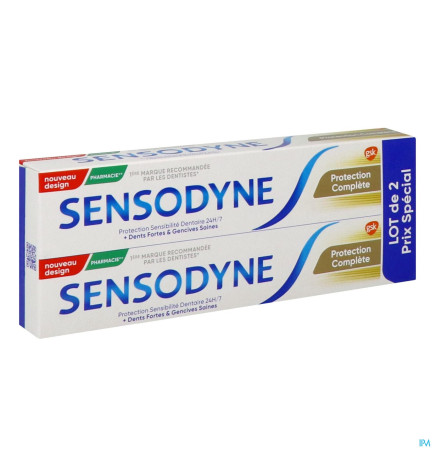 Sensodyne – dentifrice protection complète, 2 × 75 ml