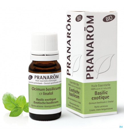 Pranarôm – Huile Essentielle Bio Basilic Exotique, 10 ml