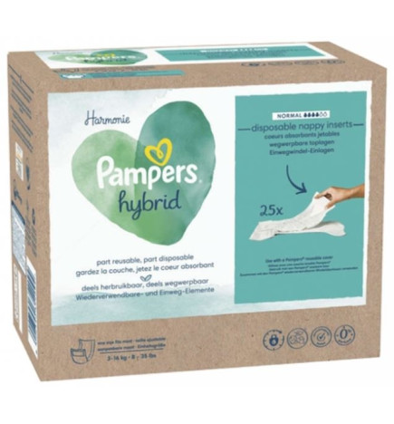 Pampers Harmonie Hybrid Coeurs Absorbants Jetables 25