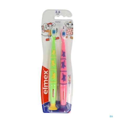 Elmex – Brosse à dents enfant 3-6 ans x2