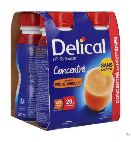 Delical –  Concentre Pêche-abricot 4x200ml