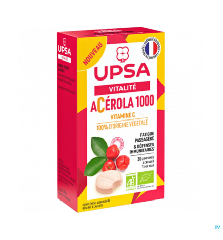 UPSA – Acérola 1000 Bio, 30 Comprimés