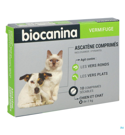 Biocanina – Ascatene comprimés chien/chat, 10 comprimés