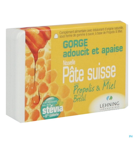 Lehning – Pâte Suisse Miel Propolis Gommes à Sucer, 40