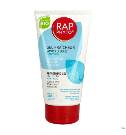 Rap Phyto – Gel Fraîcheur Jambes Légères Bio Menthol, 150 ml