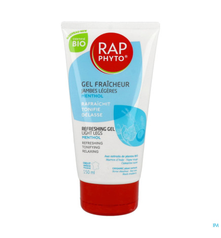 Rap Phyto – Gel Fraîcheur Jambes Légères Bio Menthol, 150 ml