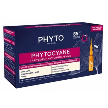 Phytocyane Traitement Antichute Femme Chute Reactionnelle 5ml X12