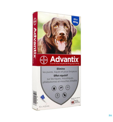 Advantix – Chien Grand, Spot On Solution 4 ml, 6 pipettes