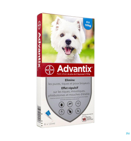 Advantix – Chien Petit, Spot On Solution 1 ml, 6 pipettes