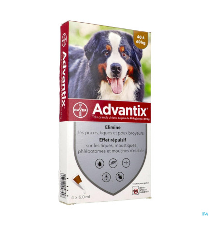 Advantix – Chien Très Grand, Spot On Solution 6 ml, 4 pipettes