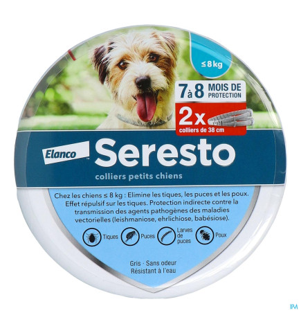 Seresto – Collier Puces & Tiques Petit Chien -8 kg, X2