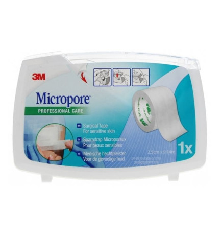 3m Micropore Sparadrap Microporeux Blanc 25mm X 9m14