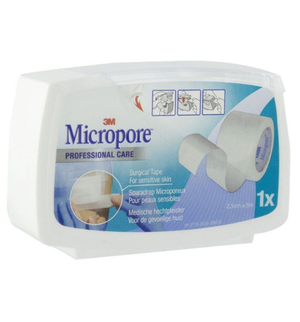 3m Micropore Sparadrap Microporeux Chair 25mm X 5m