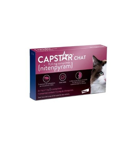 Capstar 11mg4 Insecticide Chat Comprime 6